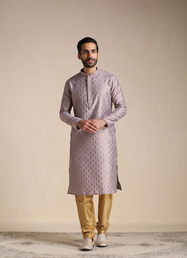 Buy Purple Jacquard Kurta Set Online in Canada Manyavar Kurta Pajama for Men